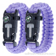 Paracord Planet Survival Adult Paracord Bracelets ? Comes with Flint, Firestarter, Whistle, Compass & Knife/Scraper ? Stay Safe Camping, Hiking, Fishing, in the Wilderness, & More